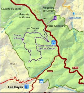 Mapa ruta Las Creces